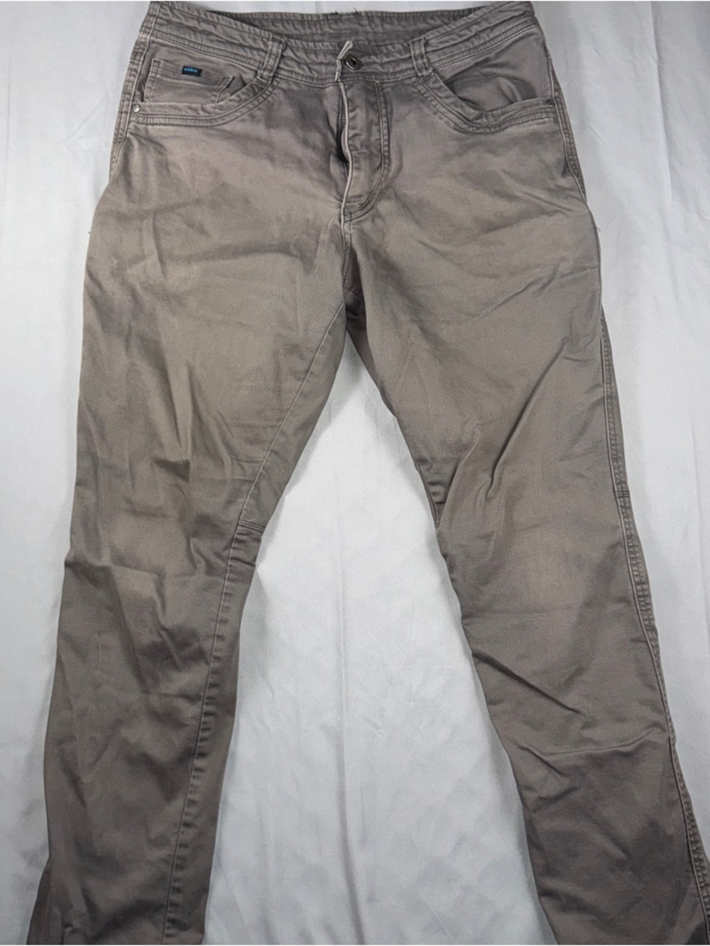 Kuhl Revolt Pants Mens 34 Gray Stretch Canvas Chino Straight 5 Pocket Comfort